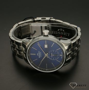 Zegarek męski BISSET Sapphire  BSMF59 GRANATOWY. . Zegarki Bisset stawiają na minimalizm na tarczach przez co są czytelne, uniwersalne dzięki czemu pasują do każdej stylizacji. Zegarki występują na skórzanych efektownych pas (5).jpg